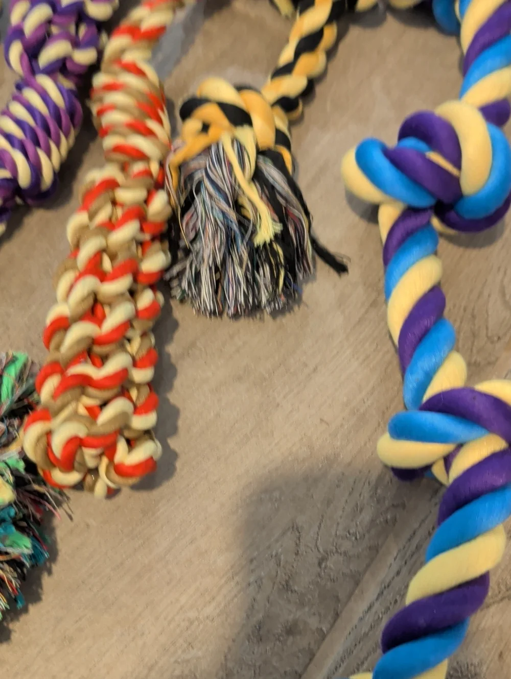 Colorful Braided Dog Rope Toy Set Of 7